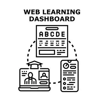 Web learning dashboard system for online education progress Ilustración de archivo