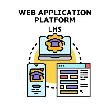 Web learning management system platform concept 스톡 일러스트