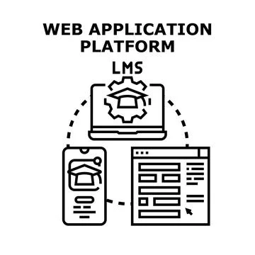 Web learning management system platform concept 스톡 일러스트