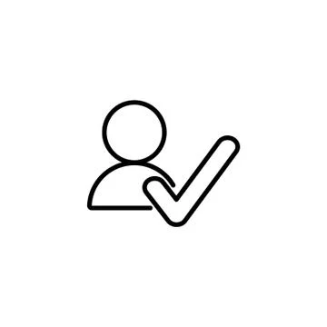Web line icon. Added to contacts black on white background Stock Illustration