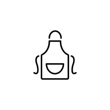Web line icon. Apron black on white background Stock Illustration
