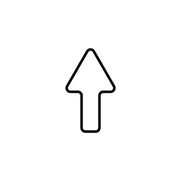 Web line icon. Arrow up black on white background Illustrazione stock