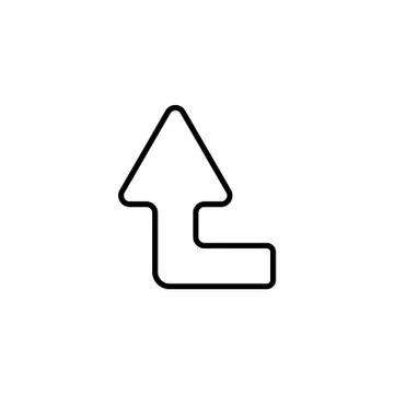 Web line icon. Arrow left-up black on white background Stock Illustration