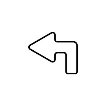 Web line icon. Arrow up-left black on white background Stock Illustration