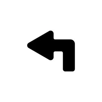 Web line icon. Arrow up-left black on white background Stock Illustration