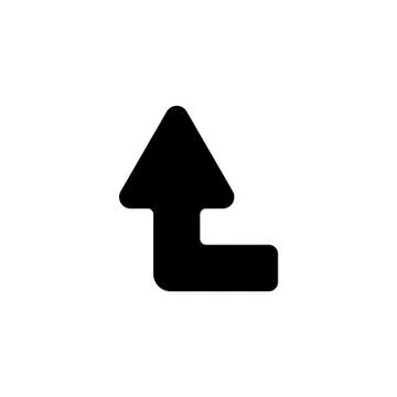 Web line icon. Arrow left-up black on white background Stock Illustration