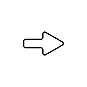Web line icon. Arrow right black on white background Stock Illustration