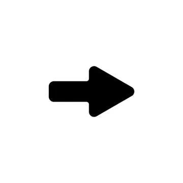 Web line icon. Arrow right black on white background Stock Illustration
