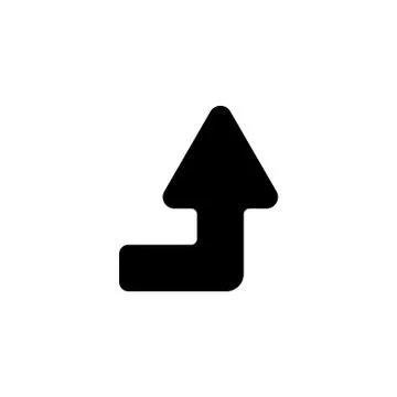 Web line icon. Arrow right-up black on white background Illustrazione stock