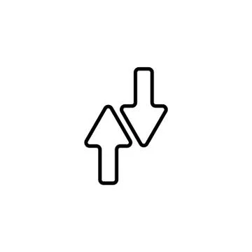 Web line icon. Arrows up-down black on white background Stock Illustration