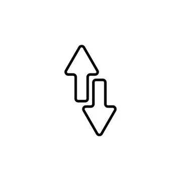 Web line icon. Arrows up-down black on white background Stock Illustration