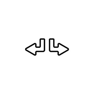 Web line icon. Arrows (down-left and down-right) Stock Illustration