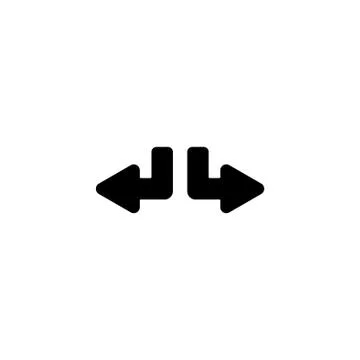 Web line icon. Arrows (down-left and down-right) Stock Illustration