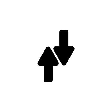 Web line icon. Arrows up-down black on white background Stock Illustration