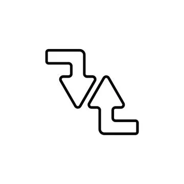 Web line icon. Arrows (right-down and left-up) Stock Illustration