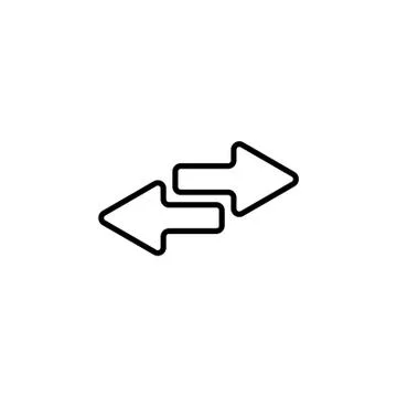 Web line icon. Arrows right - left black on white background Stock Illustration