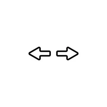 Web line icon. Arrows right - left black on white background Stock Illustration