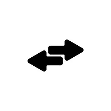 Web line icon. Arrows right - left black on white background Stock Illustration