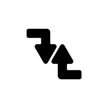 Web line icon. Arrows (right-down and left-up) Stock Illustration