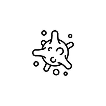 Web line icon. Bacterium, virus black on white background Stock Illustration