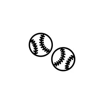 Web line icon. Baseball black on white background Stock Illustration