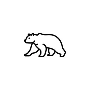 Web line icon. Bear; wild animals black on white background Stock Illustration