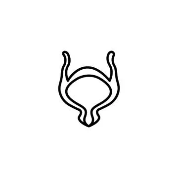 Web line icon. Bladder black on white background Stock Illustration