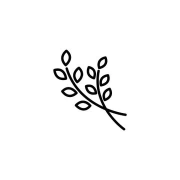 Web line icon. Branches, sprig black on white background Stock Illustration