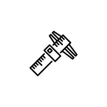 Web line icon. Caliper black on white background Stock Illustration