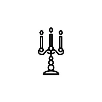 Web line icon. Candlestick. black on white background Stock Illustration