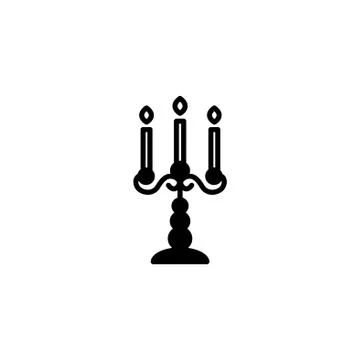Web line icon. Candlestick. black on white background Stock Illustration