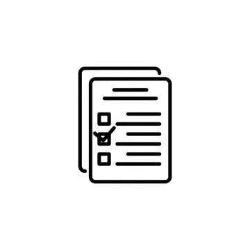Web line icon. Checklist black on white background Stock Illustration