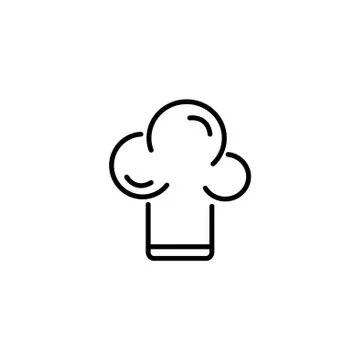 Web line icon. Chef hat black on white background Stock Illustration