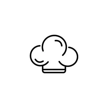 Web line icon. Chef hat black on white background Stock Illustration