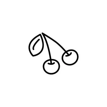 Web line icon. Cherry black on white background Stock Illustration