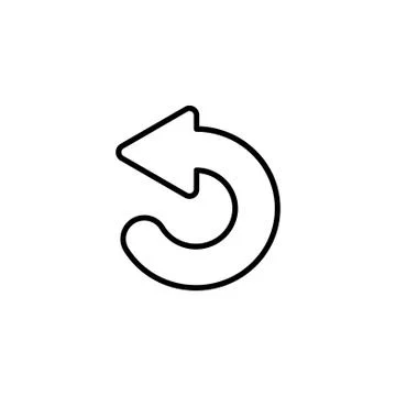 Web line icon. Circular arrow black on white background Stock Illustration