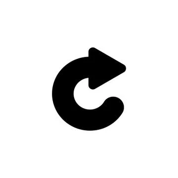 Web line icon. Circular arrow black on white background Stock Illustration