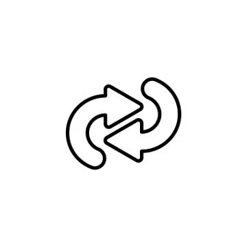 Web line icon. Circular arrows black on white background Stock Illustration