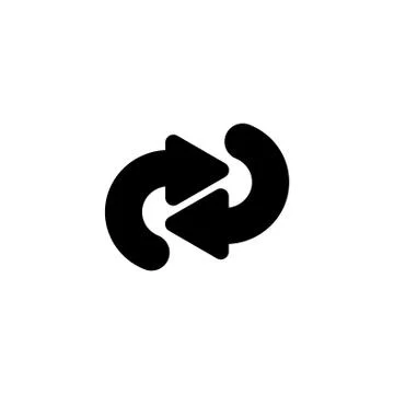 Web line icon. Circular arrows black on white background Stock Illustration