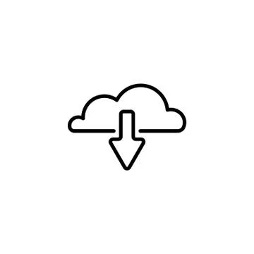 Web line icon. Cloud upload, download black on white background Stock Illustration