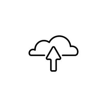 Web line icon. Cloud upload, download black on white background イラスト素材