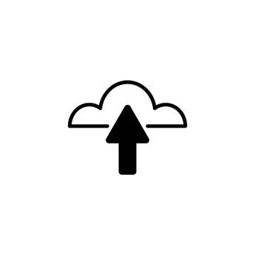 Web line icon. Cloud upload, download black on white background イラスト素材