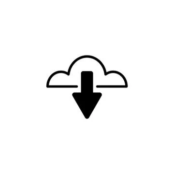 Web line icon. Cloud upload, download black on white background 스톡 일러스트