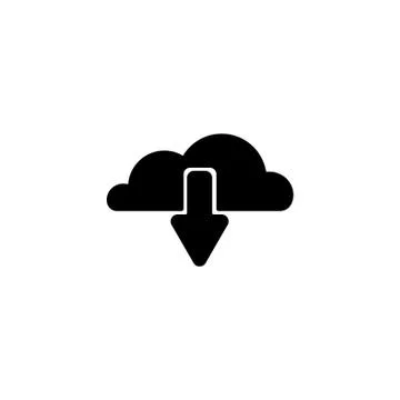 Web line icon. Cloud upload, download black on white background Stock Illustration