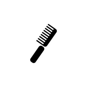 Web line icon. Comb black on white background Stock Illustration