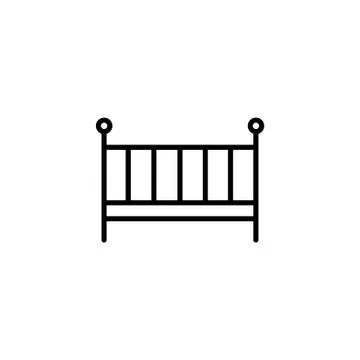 Web line icon. Crib black on white background Stock Illustration