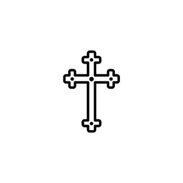 Web line icon. Cross black on white background Stock Illustration