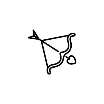 Web line icon. Cupid's arrow. black on white background Stock Illustration