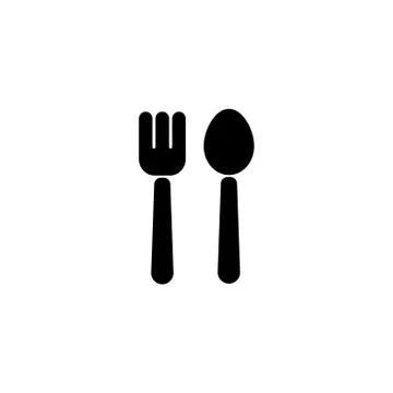 Web line icon. Cutlery (fork and spoon) Stock Illustration
