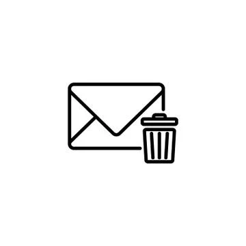 Web line icon. Delete message black on white background Stock Illustration